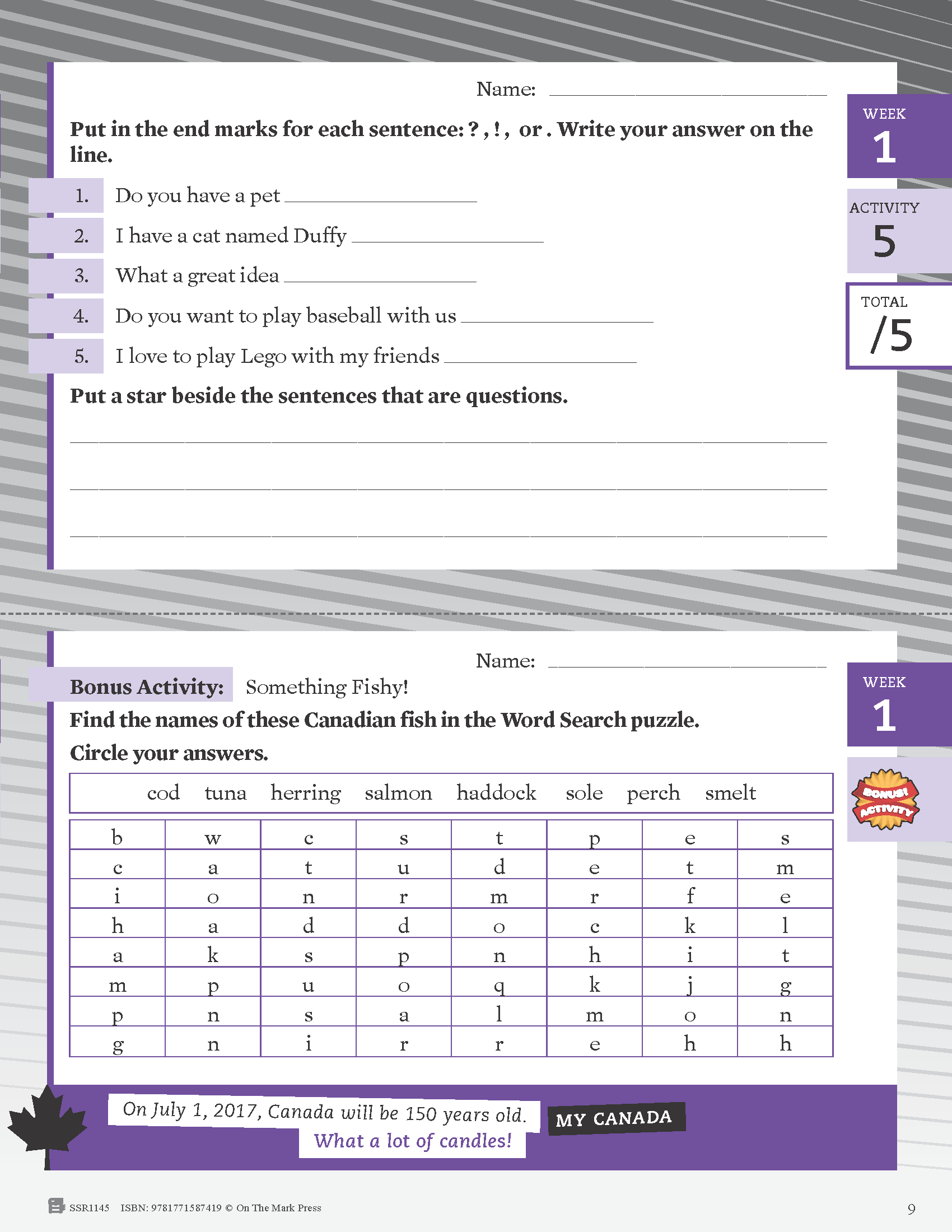 Canadian Daily Language Activities Grade 2