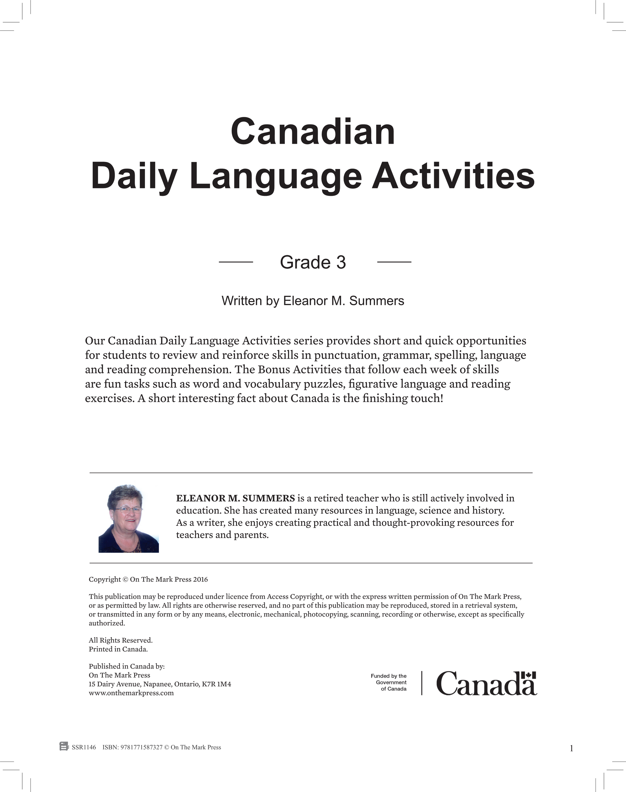 Canadian Daily Language Activities Grade 4