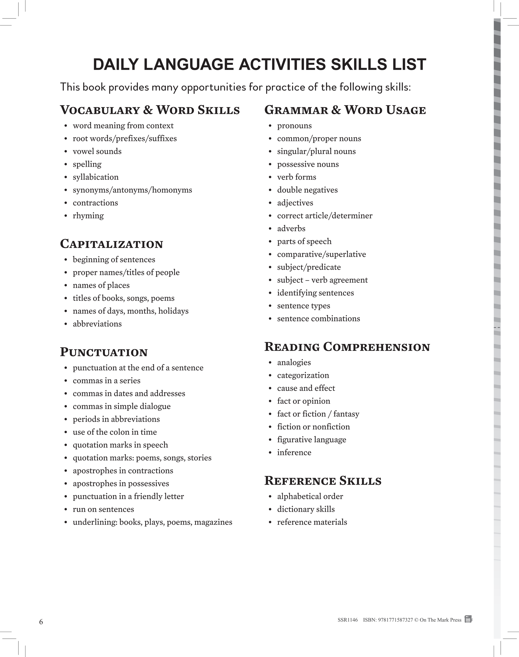 Canadian Daily Language Activities Grade 4