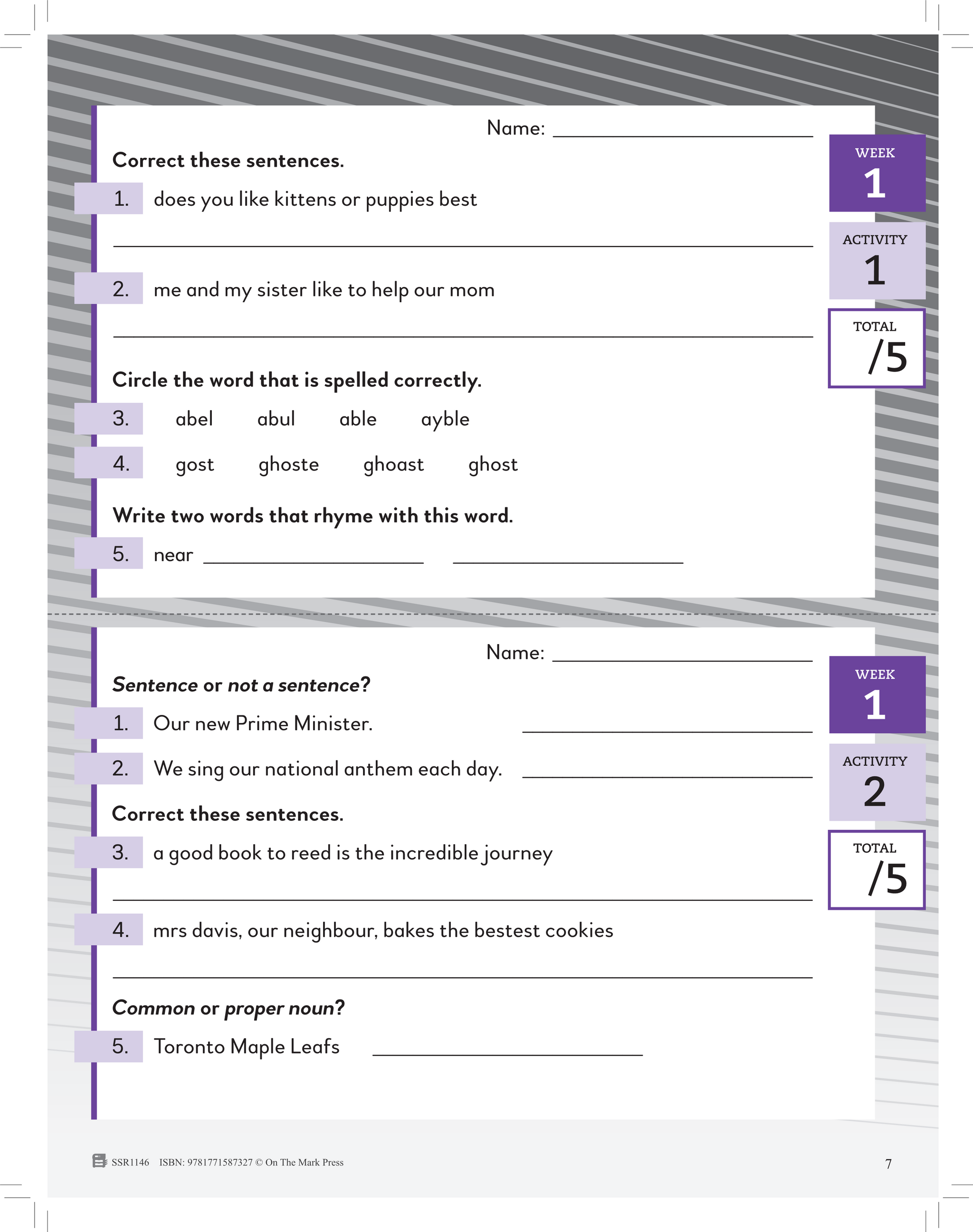 Canadian Daily Language Activities Grade 4