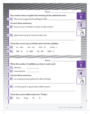 Canadian Daily Language Activities Grade 4