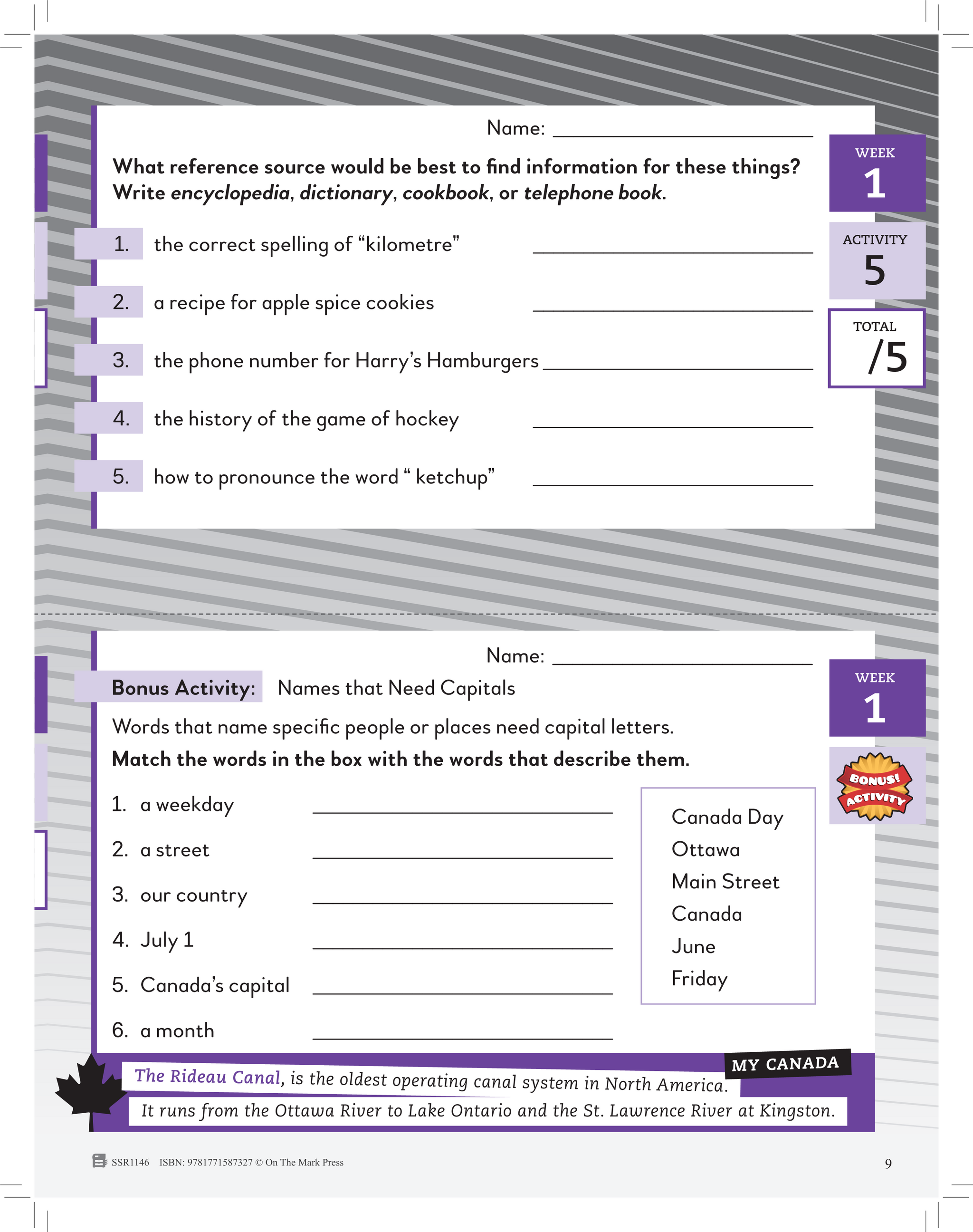 Canadian Daily Language Activities Grade 4