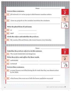 Canadian Daily Language Activities Grade 7