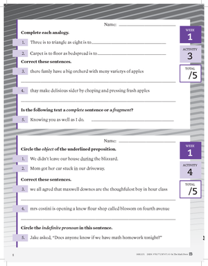 Canadian Daily Language Activities Grade 8