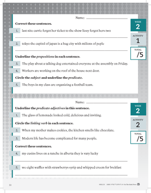 Canadian Daily Language Activities Grade 8