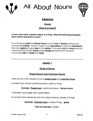 All About Nouns Grades 5-7