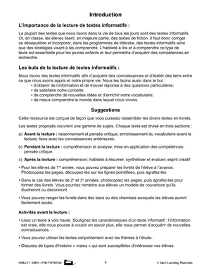 C'est un fait! Compréhension de textes informatifs 1e à 3e année