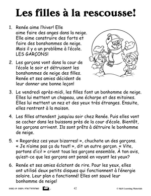 Compréhension de textes pour filles 1e à 3e année