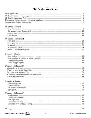 Compréhension de textes pour garçons 1e à 3e année