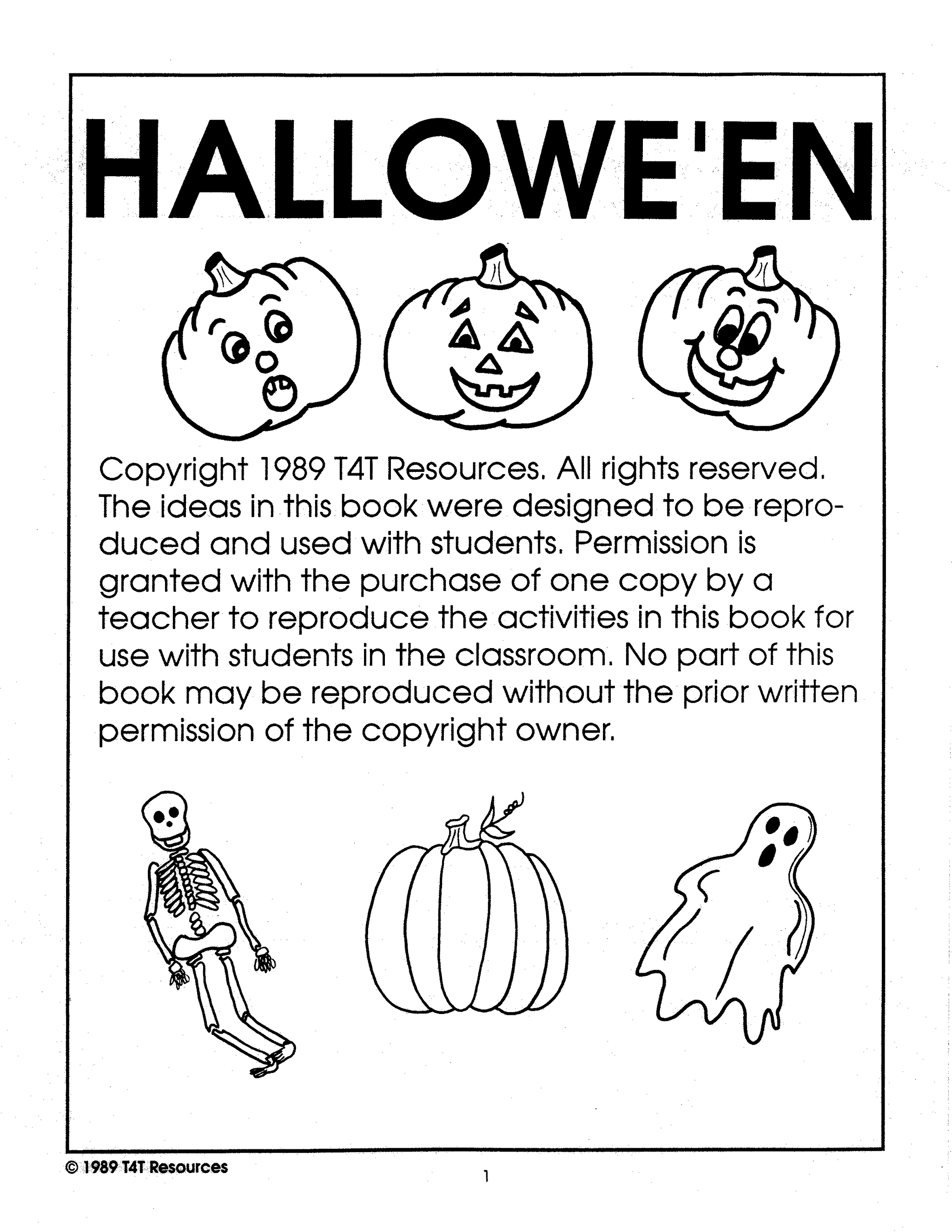 Halloween - An Integrated Theme Unit Grades Jk-Sk