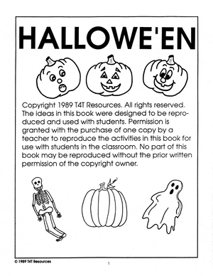 Halloween - An Integrated Theme Unit Grades Jk-Sk