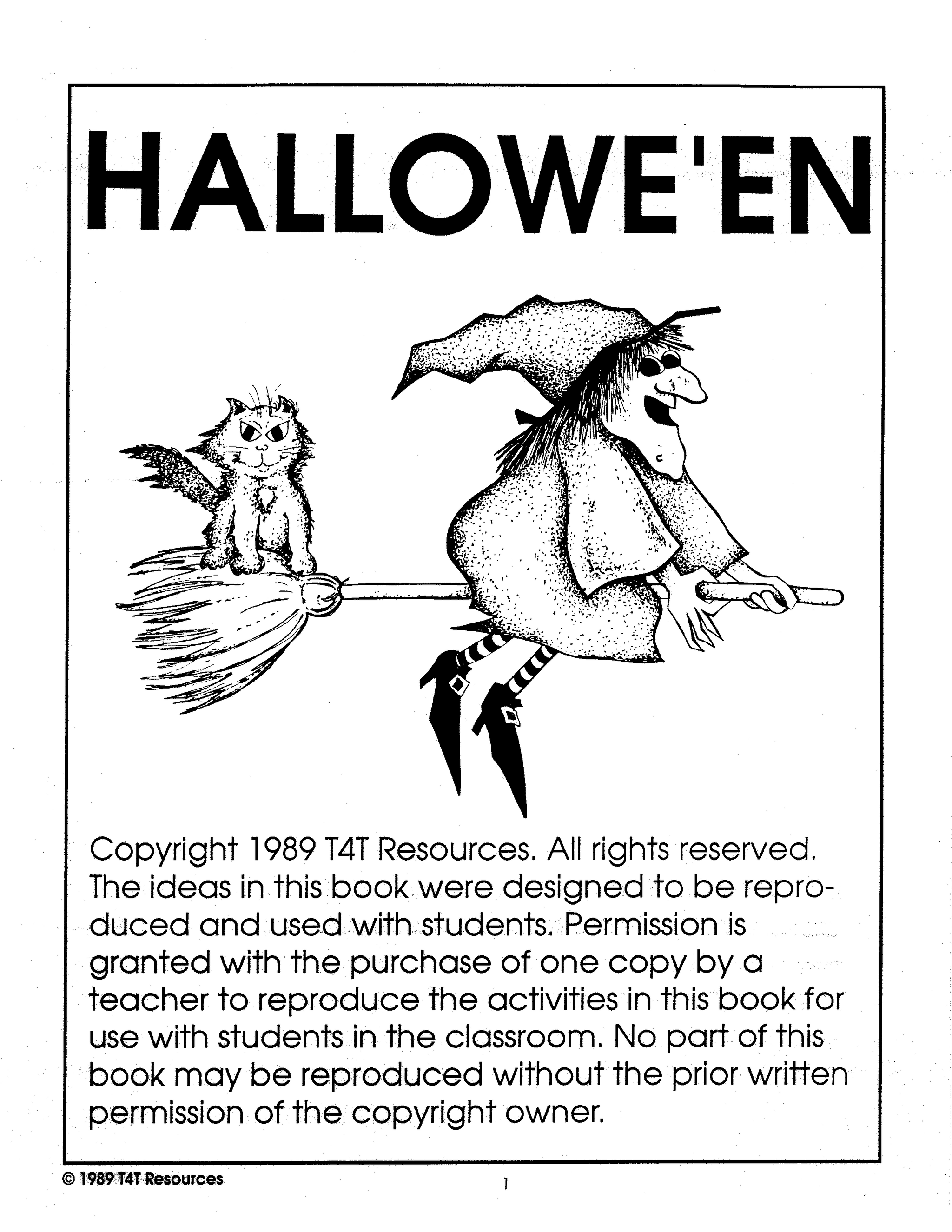 Halloween - An Integrated Theme Unit Grade 1