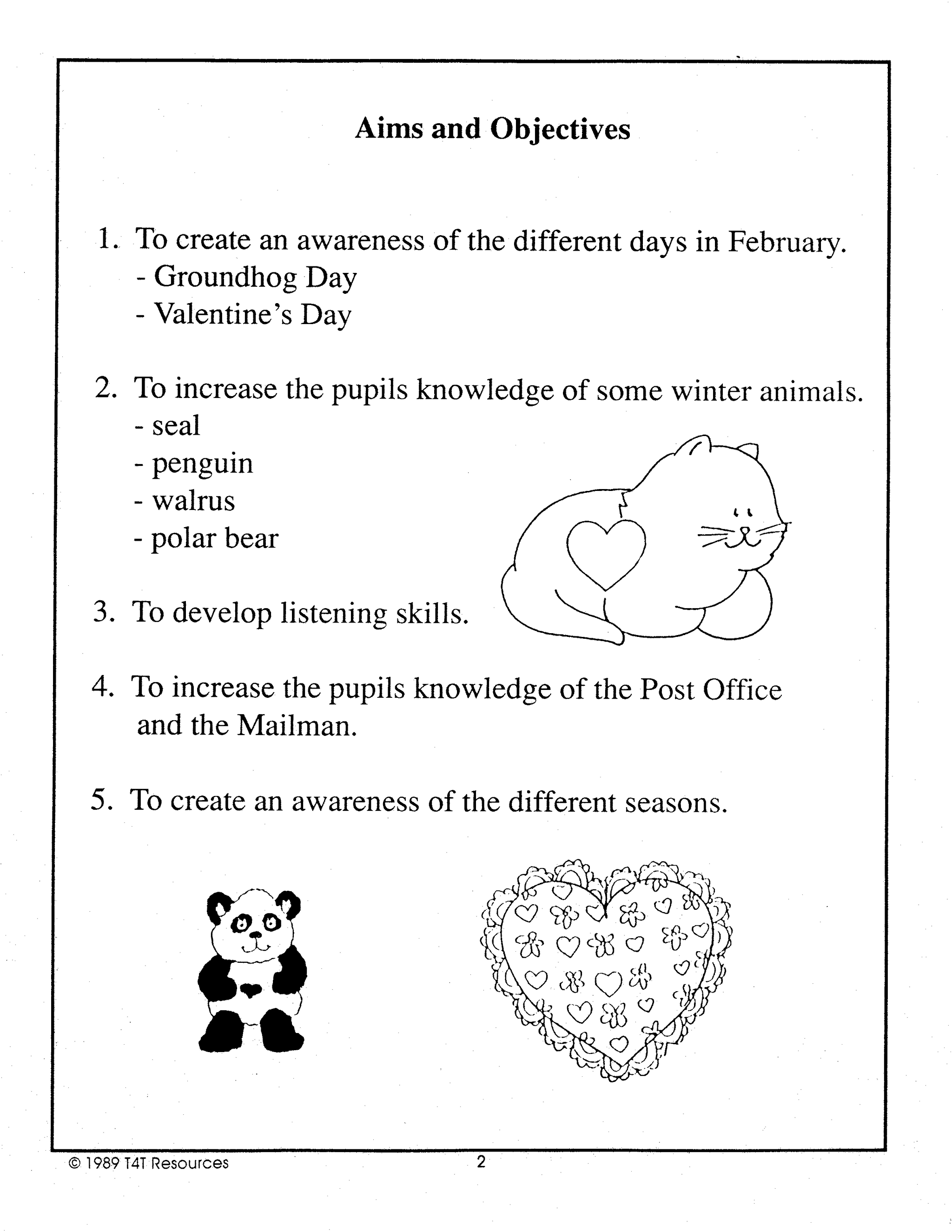 February - An Integrated Theme Unit Grades 2-3