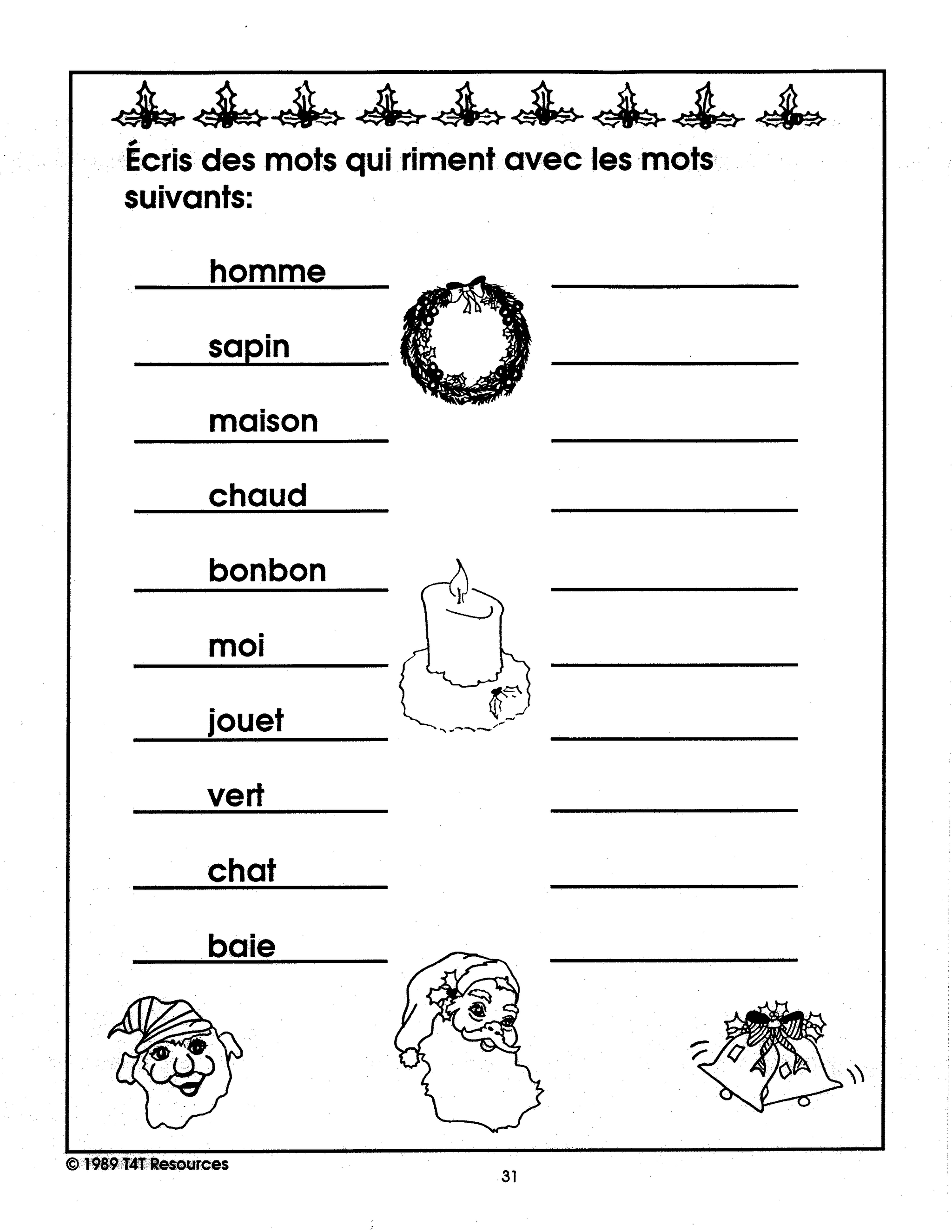 Noël Unité thématique Premiere Année