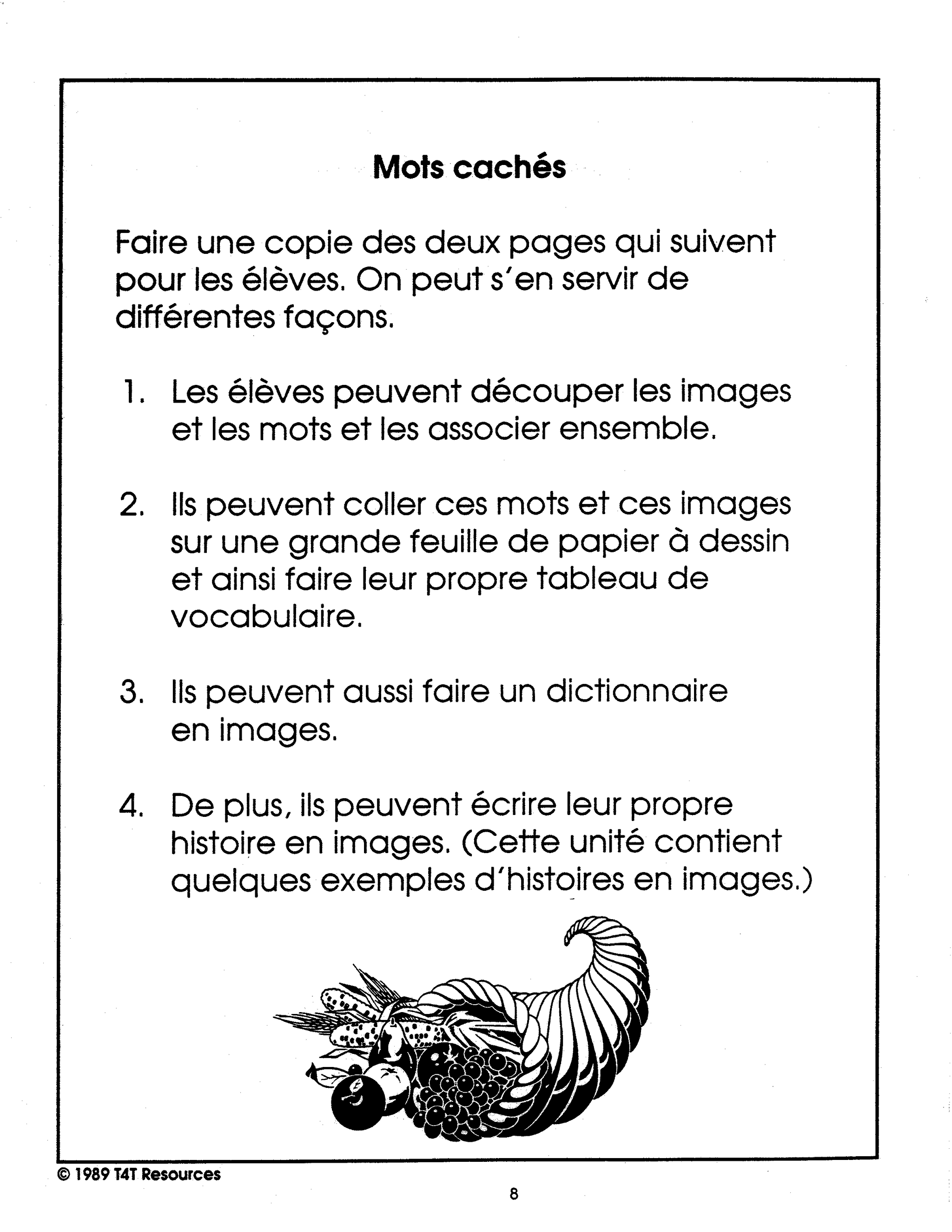 L'action de grâce Unité thématique 2e à 3e année