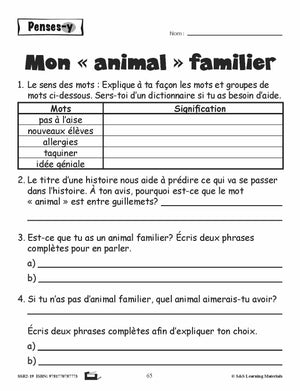 Compréhension de textes de fiction pour filles 3e année