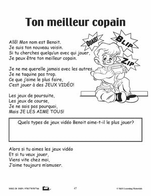 Compréhension de textes de fiction pour garçons 2e année