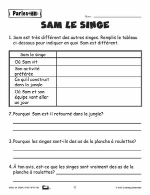Compréhension de textes de fiction pour garçons 2e année