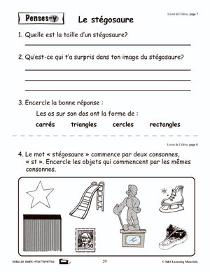 Compréhension de textes informatifs pour garçons 1e année