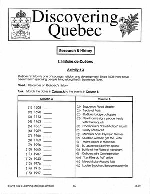 Discover Quebec Grades 5-7