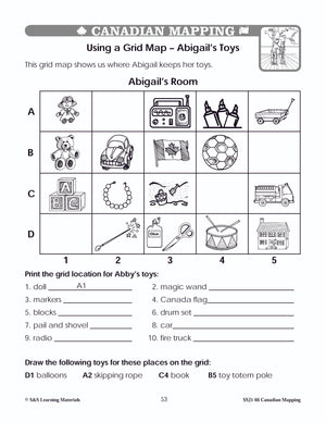 Canada Maps & Map Features Worksheets Grades 1-2
