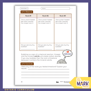 Rocks, Minerals, & Geological Processes Grade 4 Ontario 2022 Curriculum