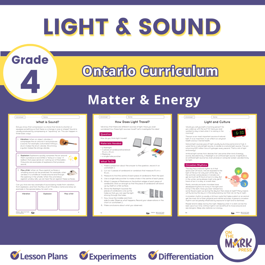 Matter and Energy: Light and Sound Ontario Grade 4 Curriculum