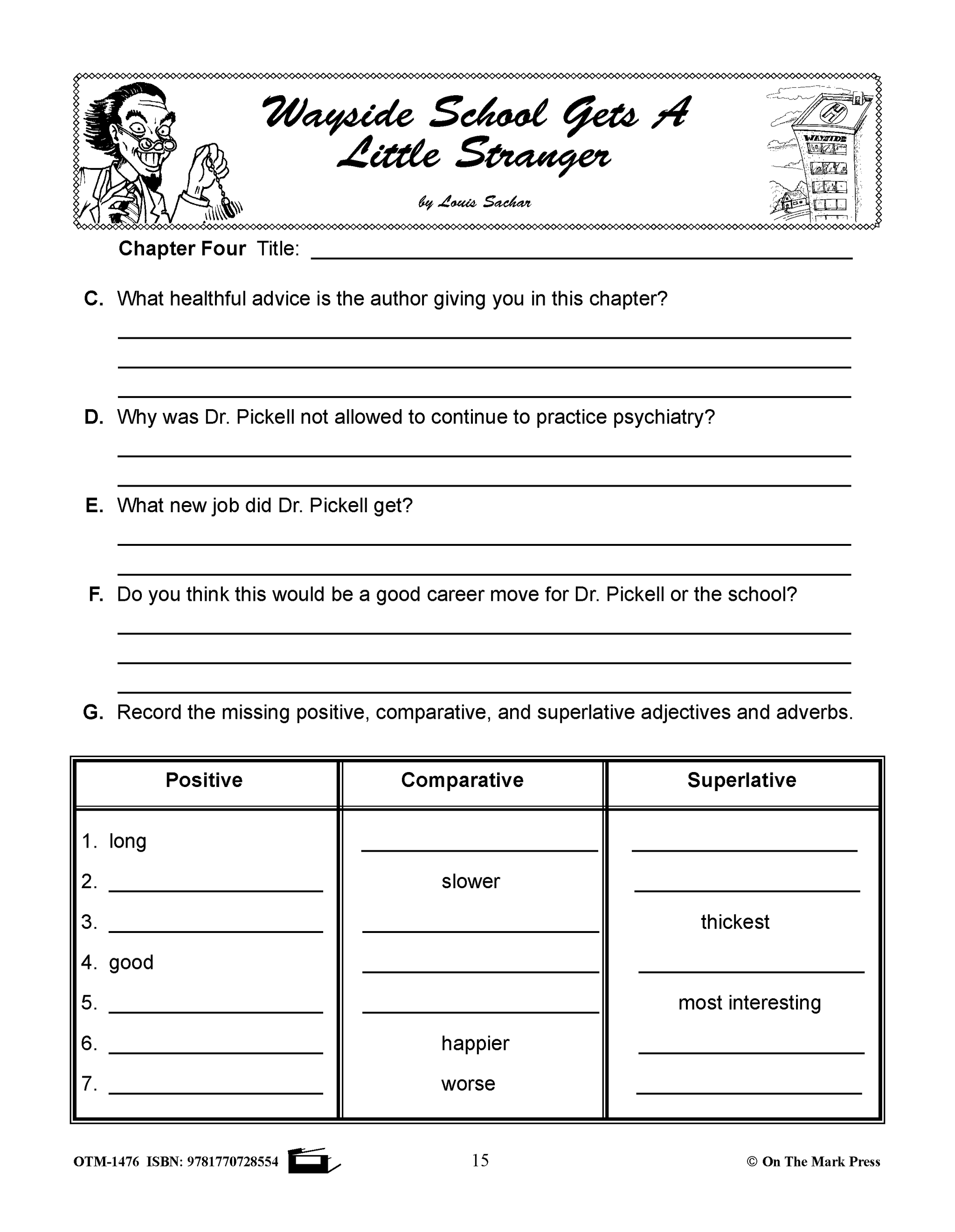 Wayside School 3‑Book Novel Study Bundle