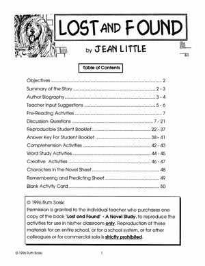 Lost & Found, by Jean Little Lit Link Grades 4-6