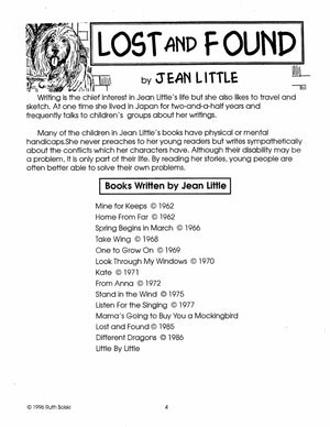 Lost & Found, by Jean Little Lit Link Grades 4-6