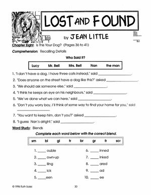 Lost & Found, by Jean Little Lit Link Grades 4-6