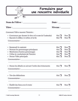 Ordre et résumé des événements 1e à 3e année : activités d'analyse littéraire