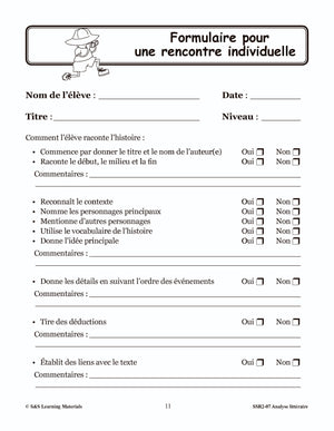 Synthèse et interprétation 1e à 3e année : activités d'analyse littéraire