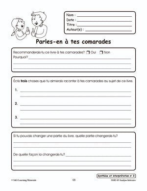 Synthèse et interprétation 1e à 3e année : activités d'analyse littéraire