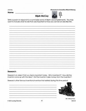 Elijah McCoy: Inventor - Canadian Black History Worksheet Gr 4-8