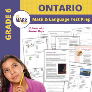 Ontario Grade 6 Math & Language Test Prep Guide