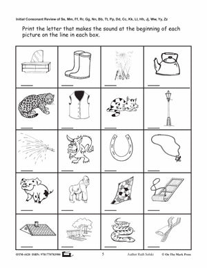 Initial Consonant Letter "Z" Lesson # 21 Kindergarten - Grade 1 Lesson Plan