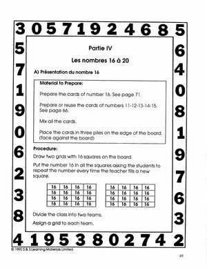 Les Nombres: English Instructions 1e à 3e année