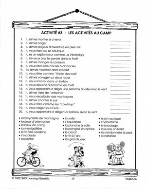 Les camps d'été  7e à 9e année