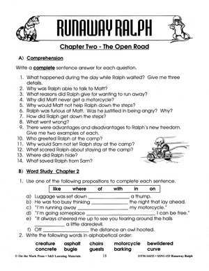 Runaway Ralph, by Beverly Cleary Lit Link/Novel Study Grades 4-6