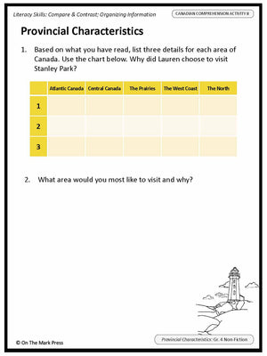Provincial Characteristics: A Cdn Social Studies Reading Lesson  Gr. 3-4