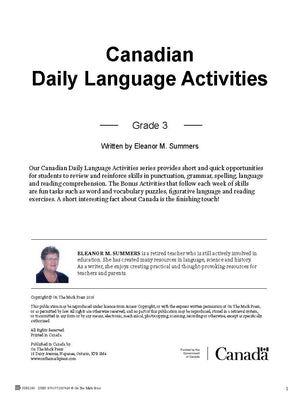 Canadian Language Activities Split Grades 3/4 $avings Bundle!