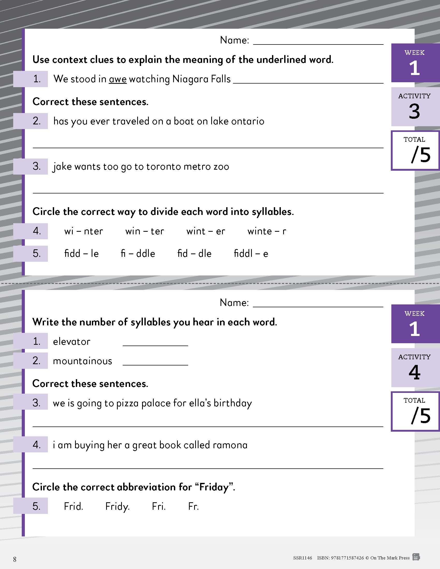 Canadian Language Activities Split Grades 2/3 $avings Bundle!
