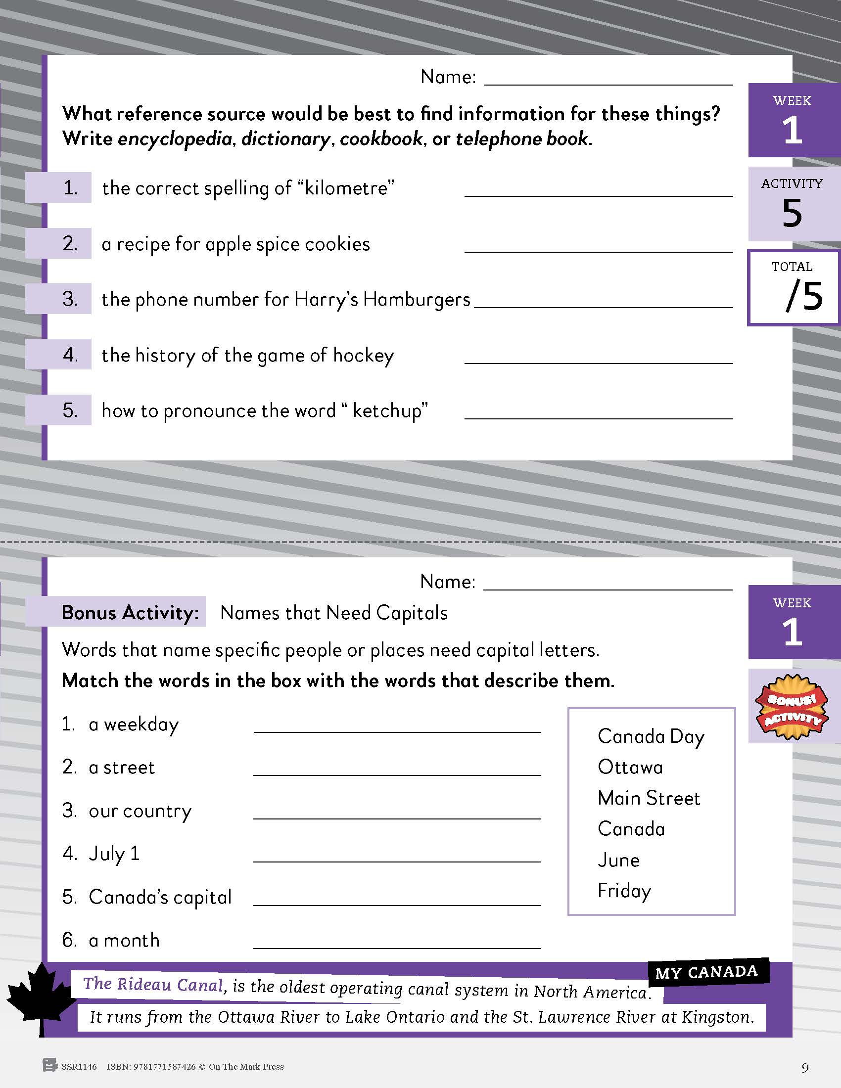 Canadian Language Activities Split Grades 3/4 $avings Bundle!
