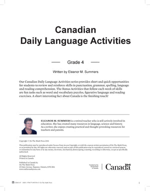 Canadian Language Activities Split Grades 3/4 $avings Bundle!