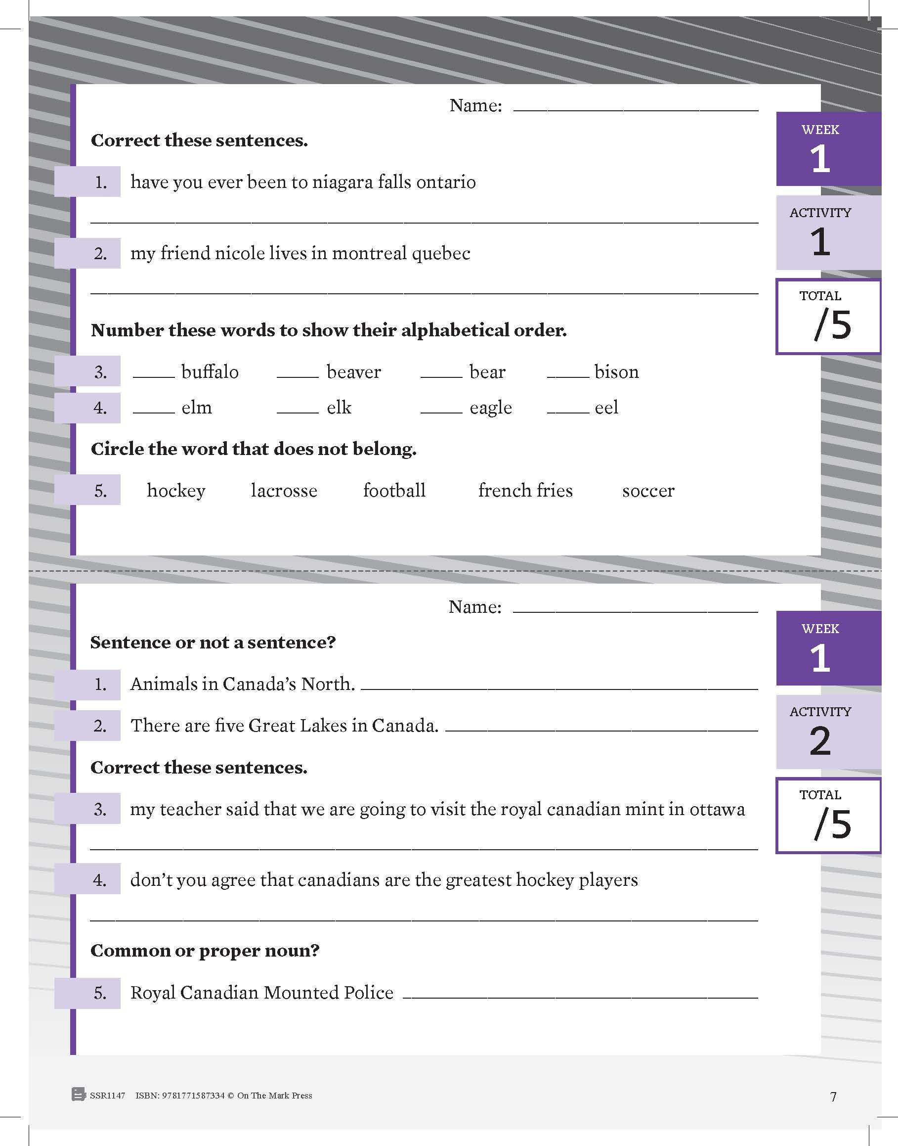 Canadian Language Activities Split Grades 3/4 $avings Bundle!