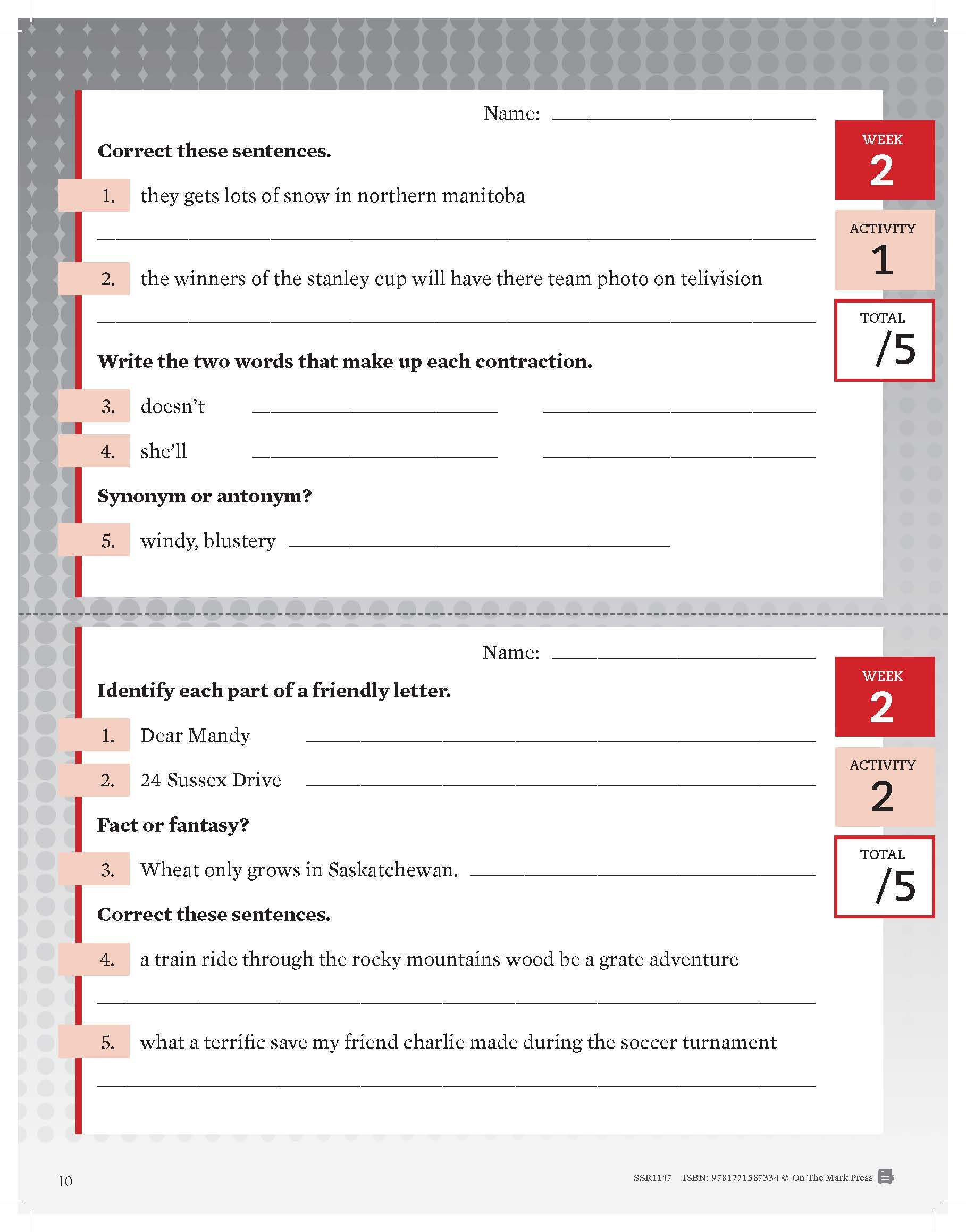 Canadian Language Activities Split Grades 4/5 $avings Bundle!