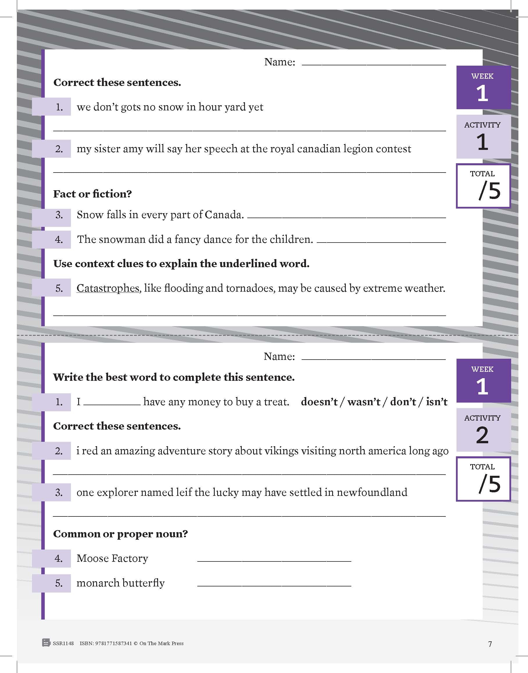 Canadian Language Activities Split Grades 4/5 $avings Bundle!