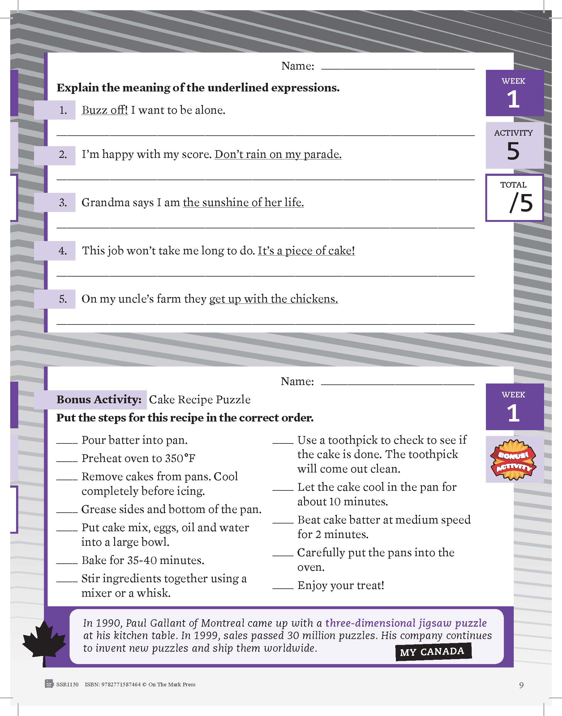 Canadian Language Activities Split Grades 6/7 $avings Bundle!