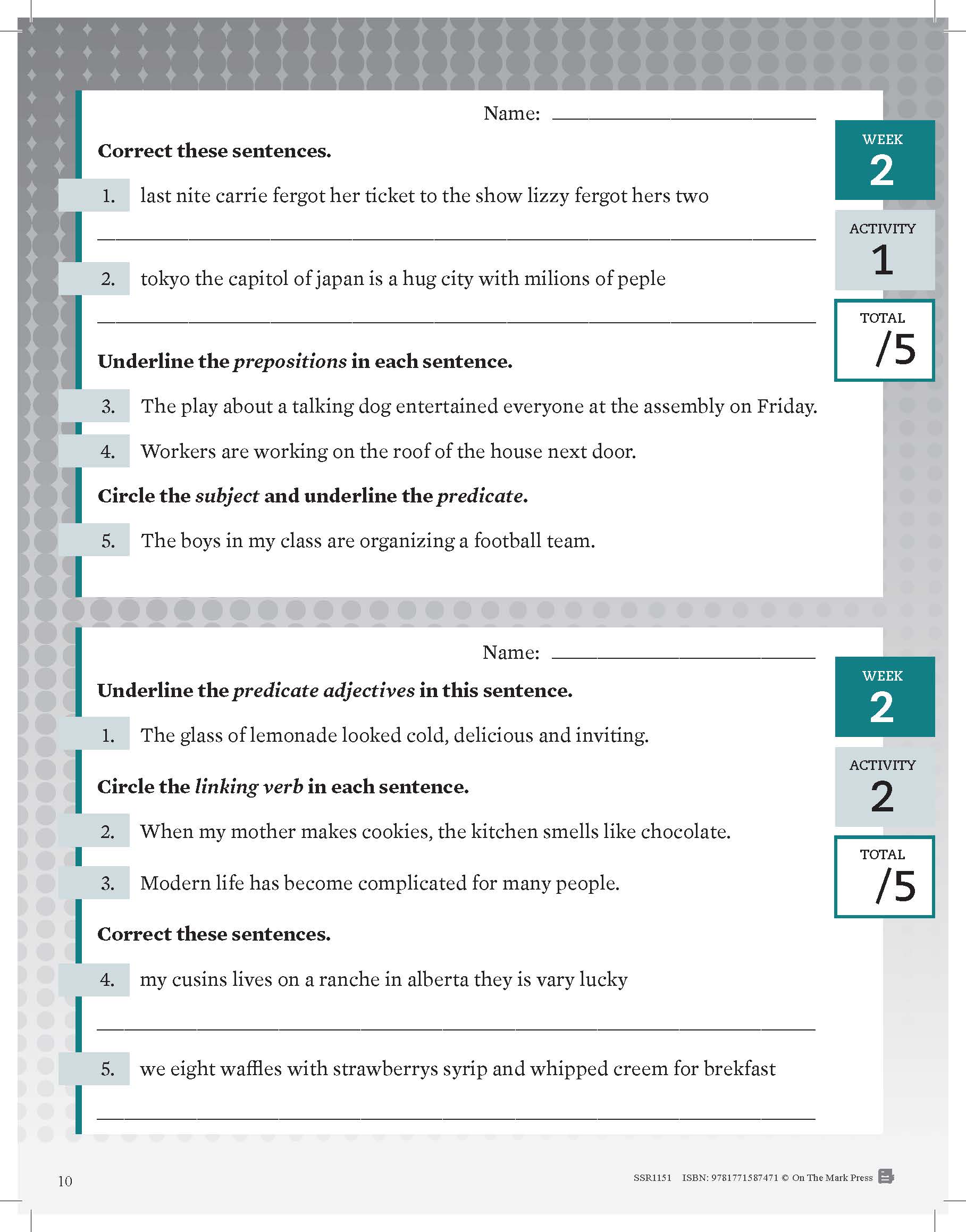 Canadian Language Activities Split Grades 7/8 $avings Bundle!